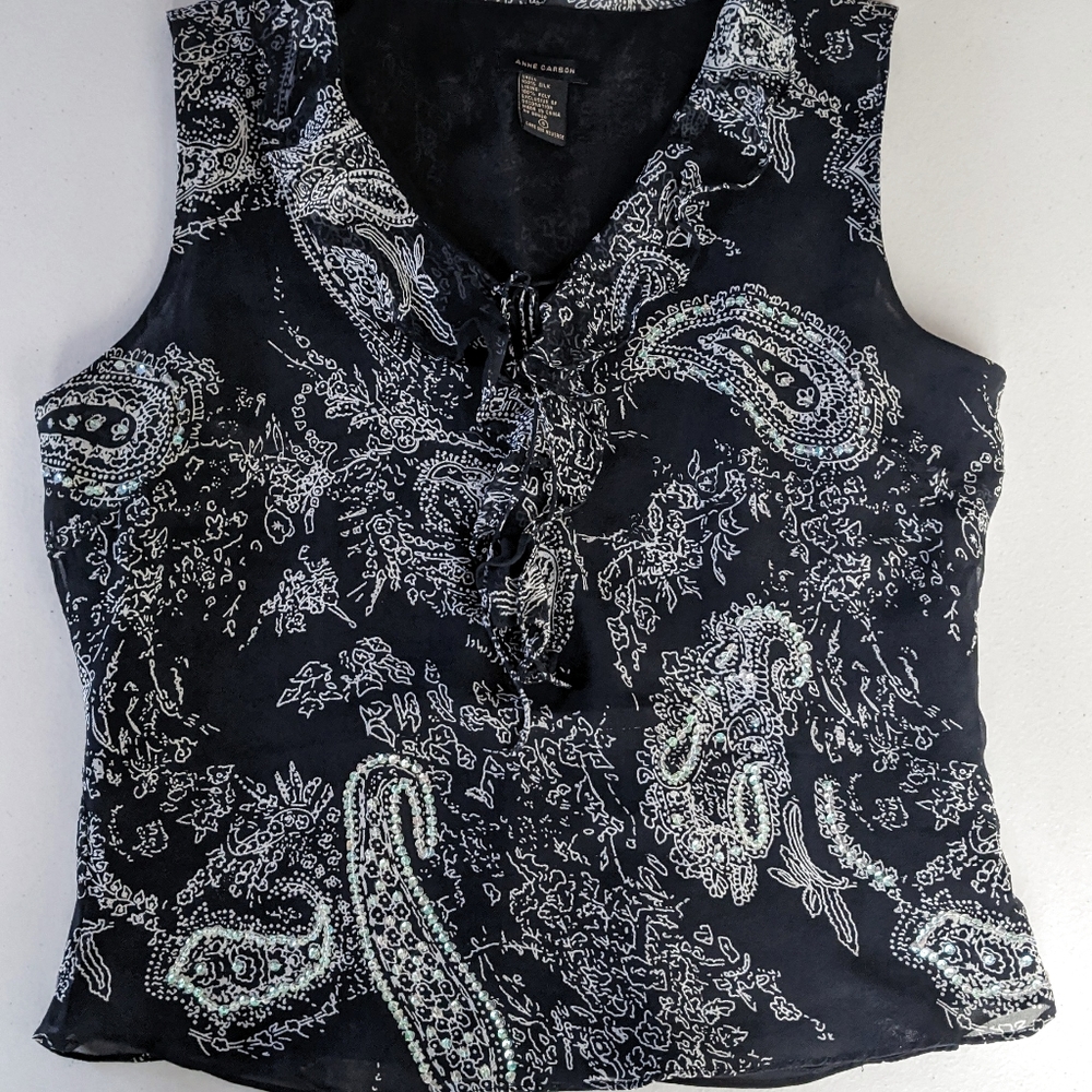 Anne Carson 100% sulk dressy tank top